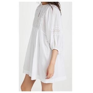 By Timo Bytimo Cotton Eyelet Puff Sleeve Mini Dress Sz S